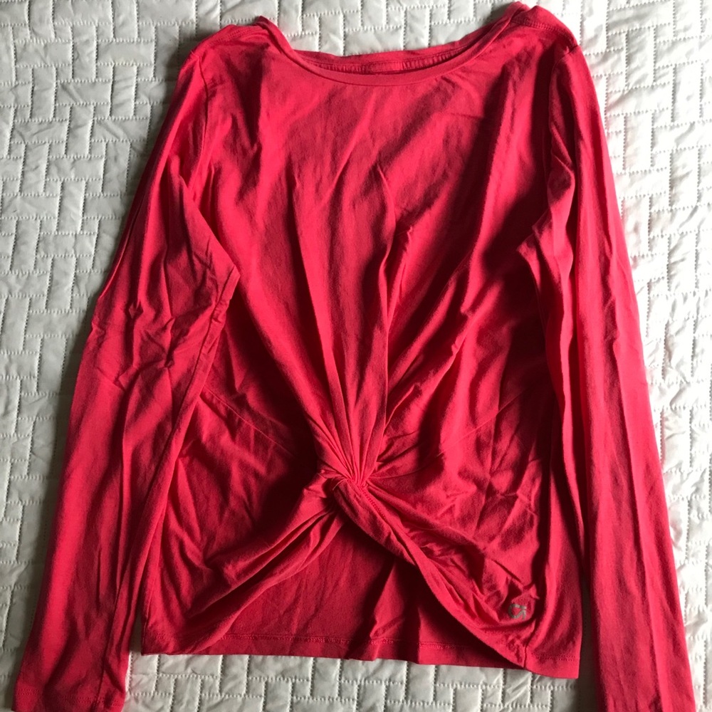 Gap Long Sleeve Crop Twist Front Shirt